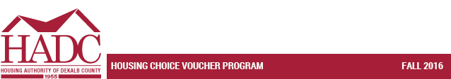 Housing Choice Voucher Program - Fall 2016